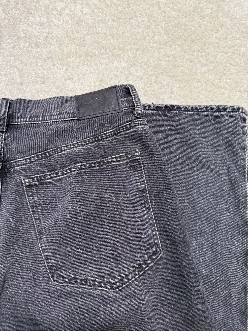 Madewell Low Slung Baggy Denim Jeans Washed Black Kingswood Wash Rigid Size 27 4 - Picture 5 of 14